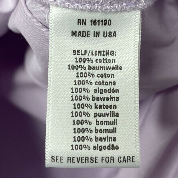 AKNVAS Womens Ketevan Romper Small S Purple Cotton USA Long-Sleeve Tie-Waist - Picture 14 of 15